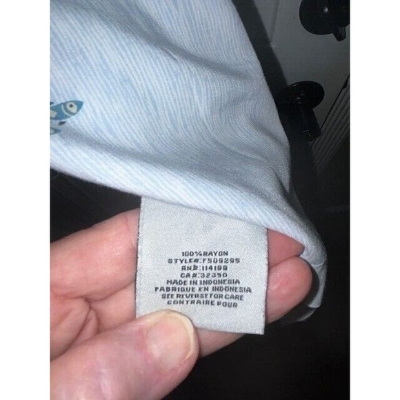 Quiksilver Edition Shirt Mens Size XXLT Comfort Fit Casual Blue Print fish EUC - Picture 8 of 9